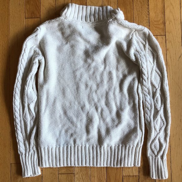 New Kid's GAP Off-White Cable Knit Sweater - Picture 3 of 8